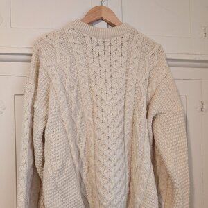 O'Connell's Irish Fisherman Aran Sweater - Natural - Size XL